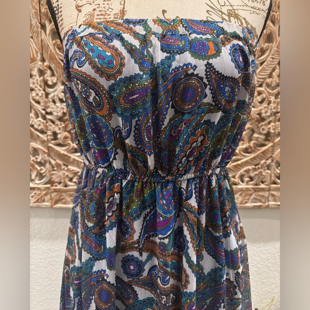 Charming Charlie Strapless Paisley Maxie Dress- size M - Picture 5 of 13